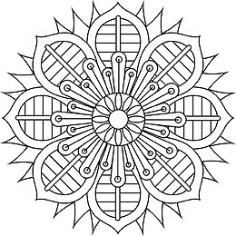 手绘曼陀罗花矢量图