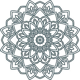曼陀罗蓝色花纹矢量图