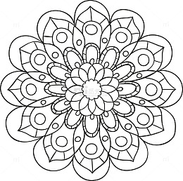 手绘简约曼陀罗花图