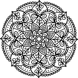 手绘曼陀罗对称花纹