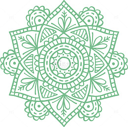 绿色手绘曼陀罗花纹