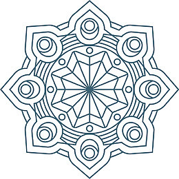 矢量蓝色曼陀罗素材