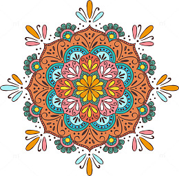 彩色曼陀罗花纹