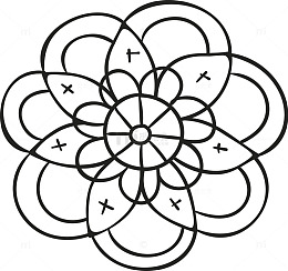 曼陀罗花纹矢量图