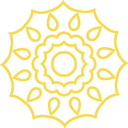 手绘黄色曼陀罗花