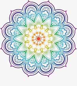 彩色曼陀罗花