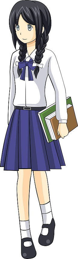 矢量美丽的卡通女同学
