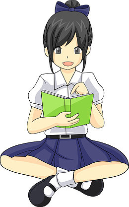 认真看书的美丽女孩