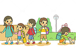 开学季学生返校卡通手绘