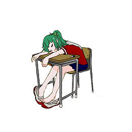 趴在睡大觉的女学生