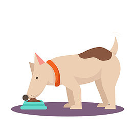 卡通吃东西的小狗设计