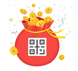 卡通扫码返红包免抠图