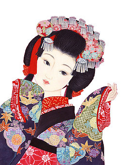 卡通艺妓素材免抠