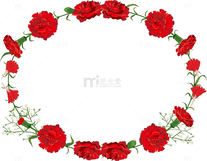 红色美丽花朵花环
