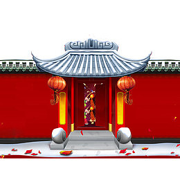 红色节日庆祝春节大门