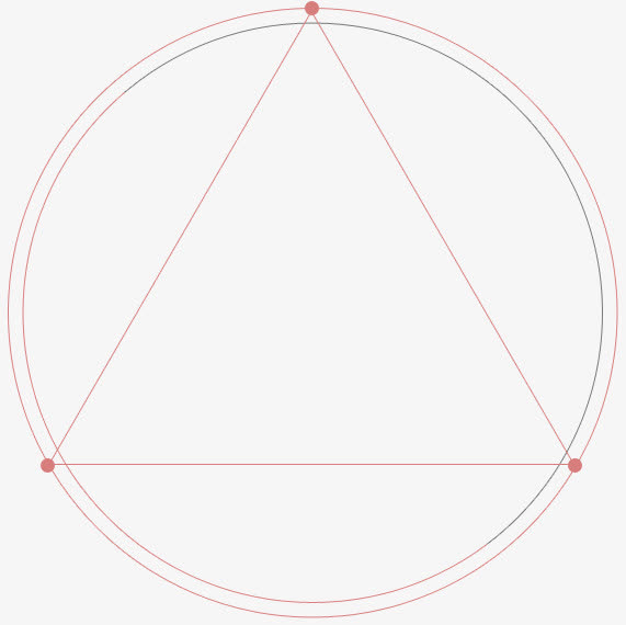红色简约圆圈三角形边框纹理