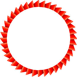 红色波形圆圈框架