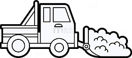 卡通手绘推土机车子矢量图