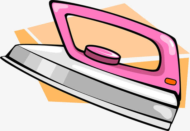 手绘卡通生活家电插图熨烫机器