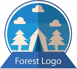 蓝山树木logo矢量设计