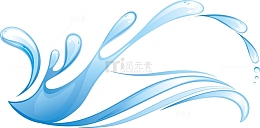 激荡的水浪矢量图