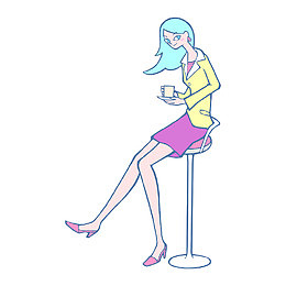 高脚椅上的时尚美女