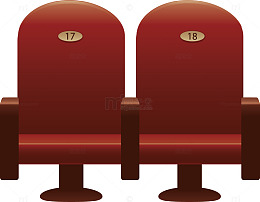 矢量图红色椅子装饰