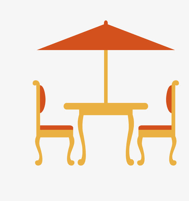 矢量卡通扁平化桌椅免抠