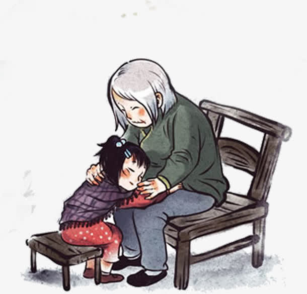 关键词 : 小女孩,趴着,奶奶,人物,卡通,椅子,手绘图,亲情