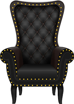 黑色卡通皮质沙发