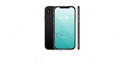 矢量手绘黑色iphonex