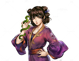紫色cg少女游戏人物