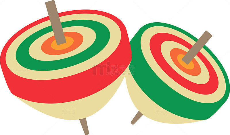 卡通传统陀螺装饰图案