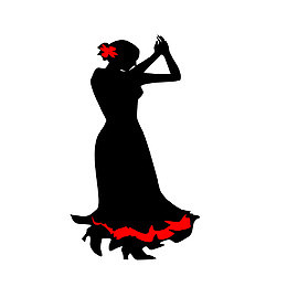 民族舞剪影矢量素材