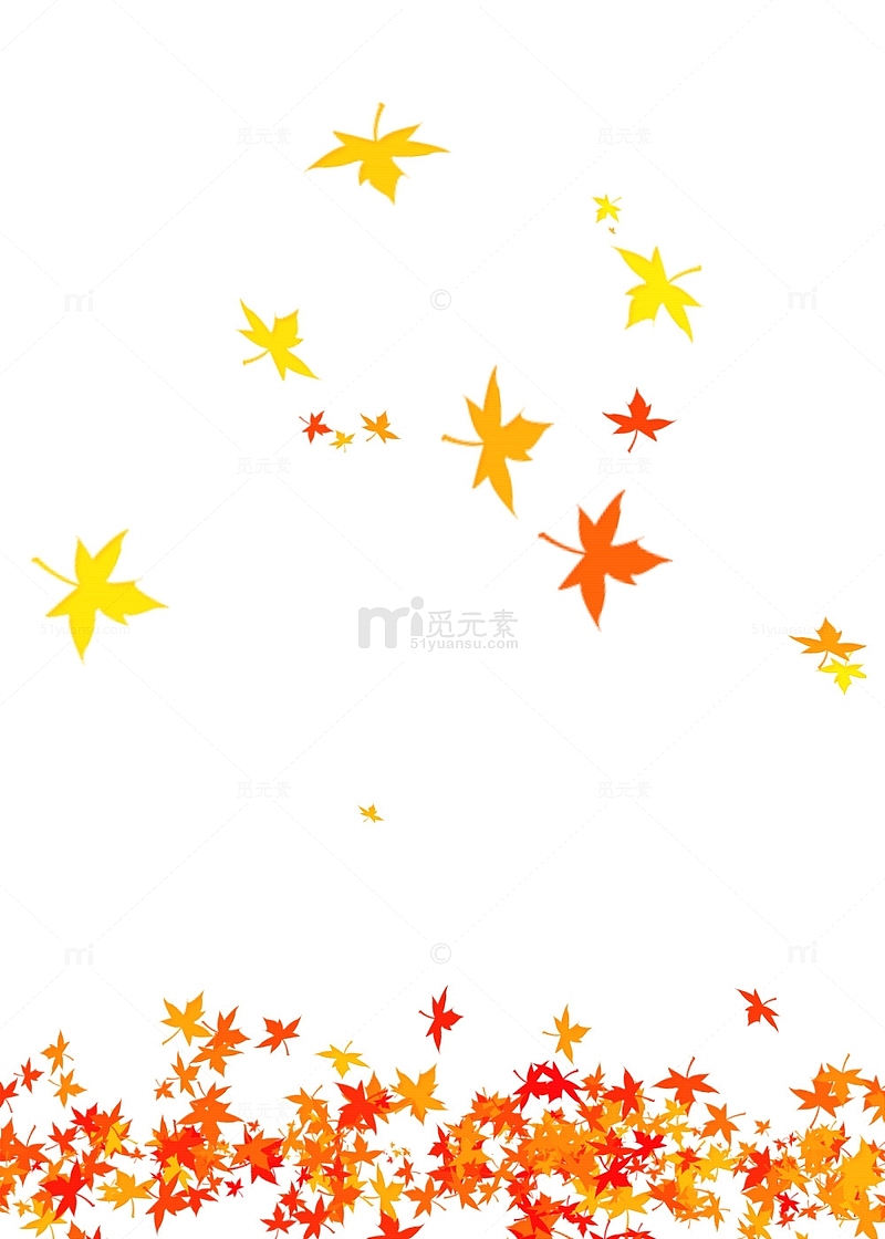创意合成手绘秋天的枫叶