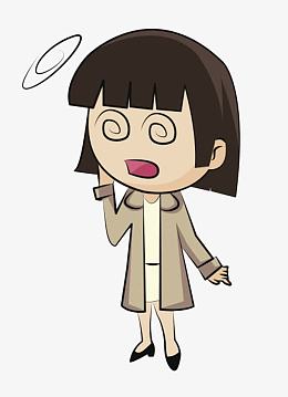 卡通人物小女孩头晕元素
