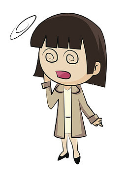 卡通人物小女孩头晕元素