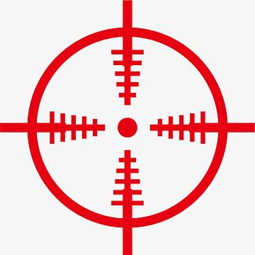 红色复古矢量纯色准星