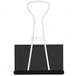 黑色长尾夹矢量插画