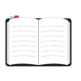 打开的空白记事本矢量