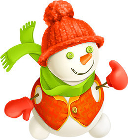 小孩堆雪人