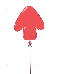 红色矢量图箭头气球