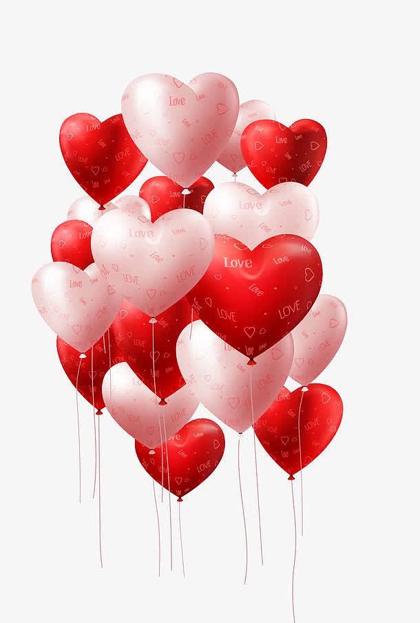 情人节浪漫红色爱心气球