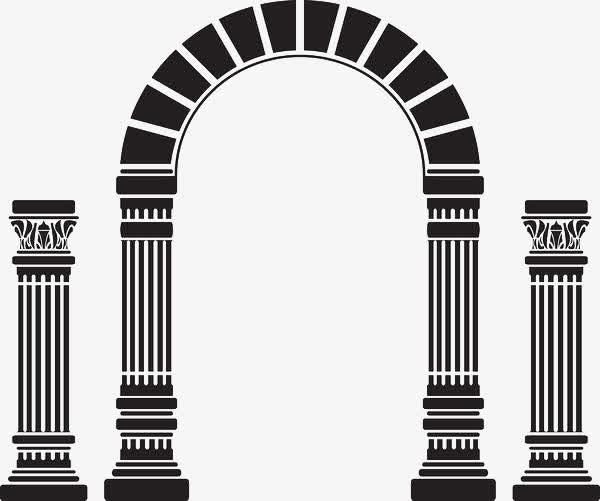 黑色扁平拱门素材免费下载_觅元素