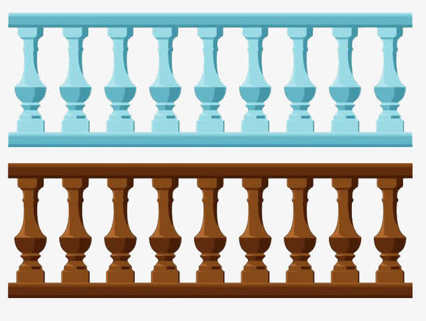 手绘彩色欧式石柱护栏