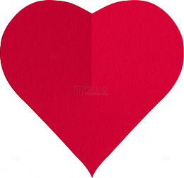 手绘红色有折痕的爱心形状