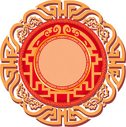 红色中国风古典花纹