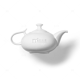 白色茶壶餐具