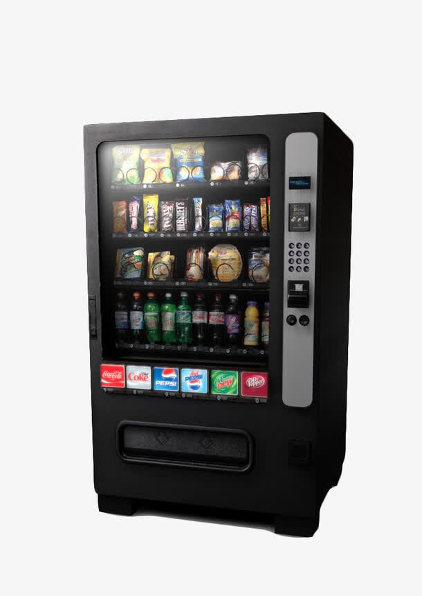 黑色小吃自动贩卖机免抠素材免费下载_觅元素51yuansu.com