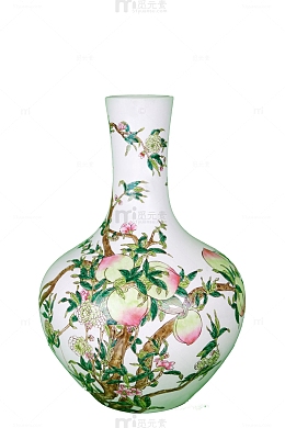 花草图案古代瓷瓶
